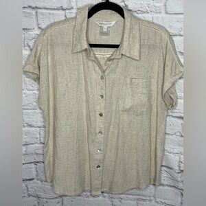 APRICOT Women's Oatmeal Button Down Shirt